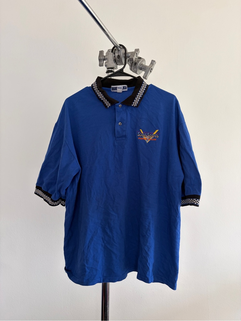 Jerzees Royal Blue Polo with Black Check Trim